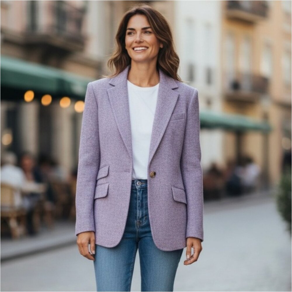 Talbots Wool Blend Blazer in Lavender Purple